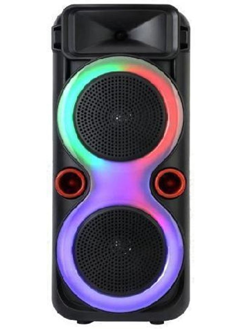 Gamma GT-888 Dual 8" Portable Bluetooth Speaker – 2400mAh Battery, Type-C Charging, Black - Image 5